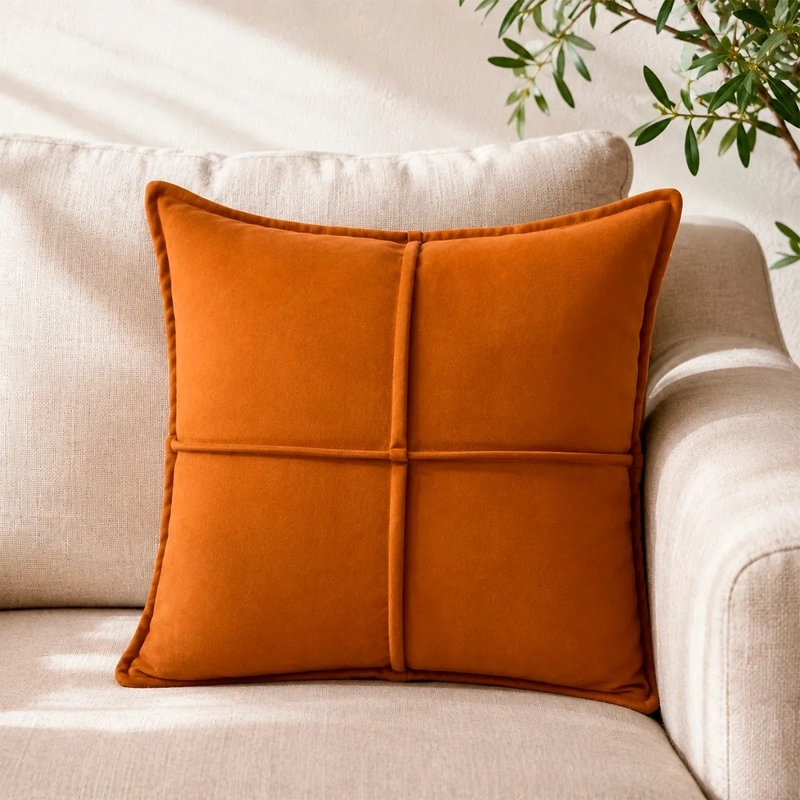 COJÍN RIPLEY HOME GAMUZA 42X42 CM TERRACOTA - 1