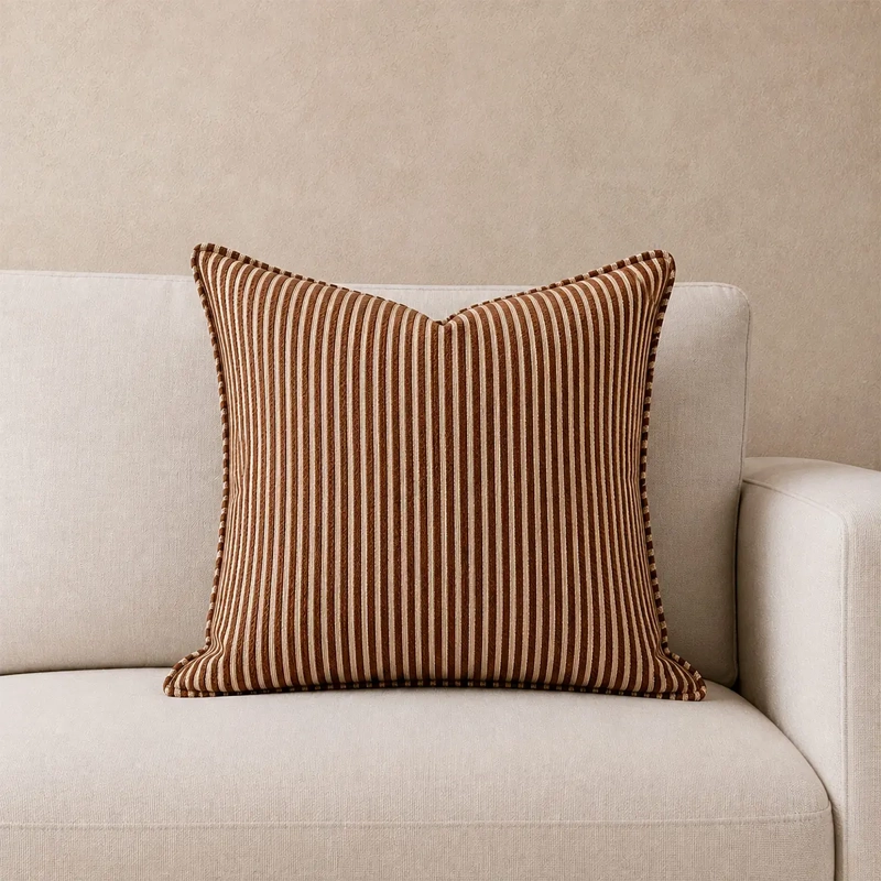COJÍN RIPLEY HOME LÍNEAS 45X45 CAFÉ - 1