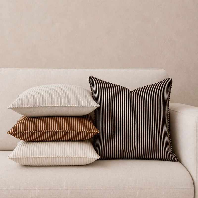 COJÍN RIPLEY HOME LÍNEAS 45X45 CRUDO - 3