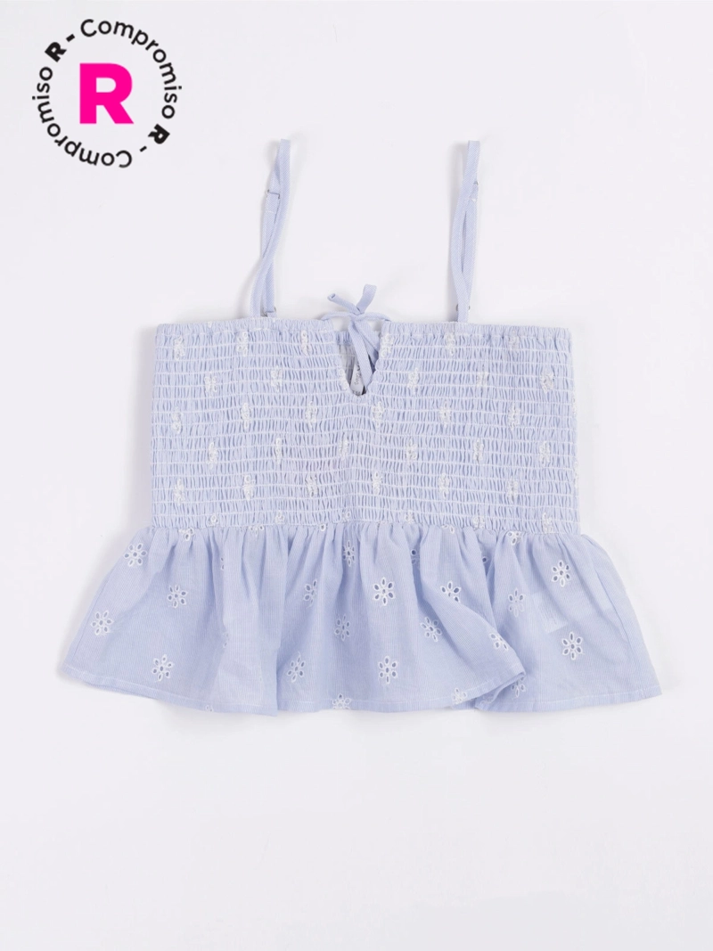 POLERA SIN MANGAS NIÑA M6T TEEN BRODERIE