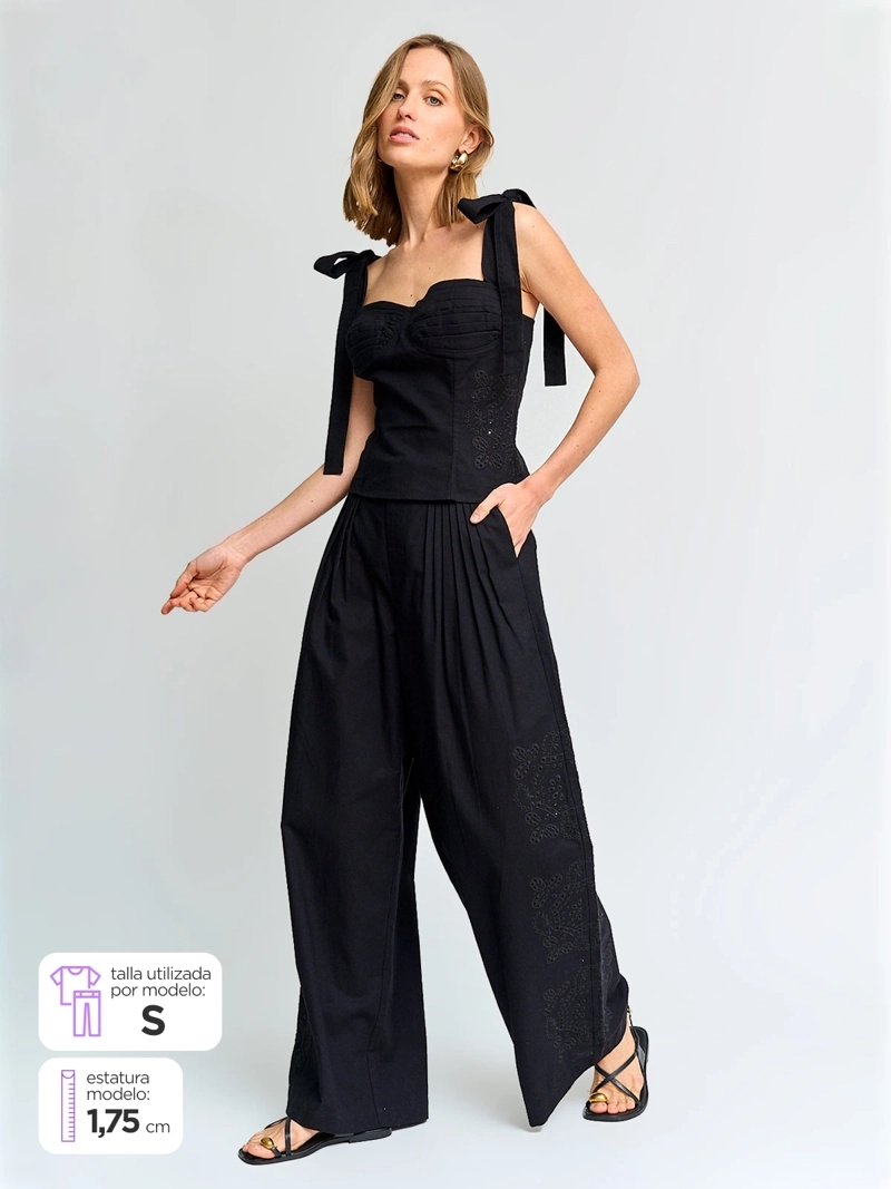 PANTALÓN MUJER MARQUIS ALGODÓN BORDADO - 1
