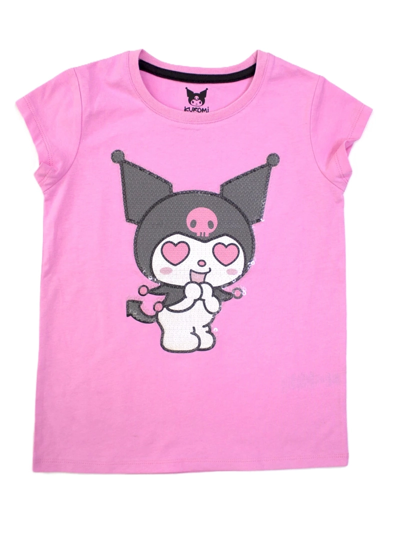 POLERA MANGA CORTA NIÑA HELLO KITTY KUROMI - 1