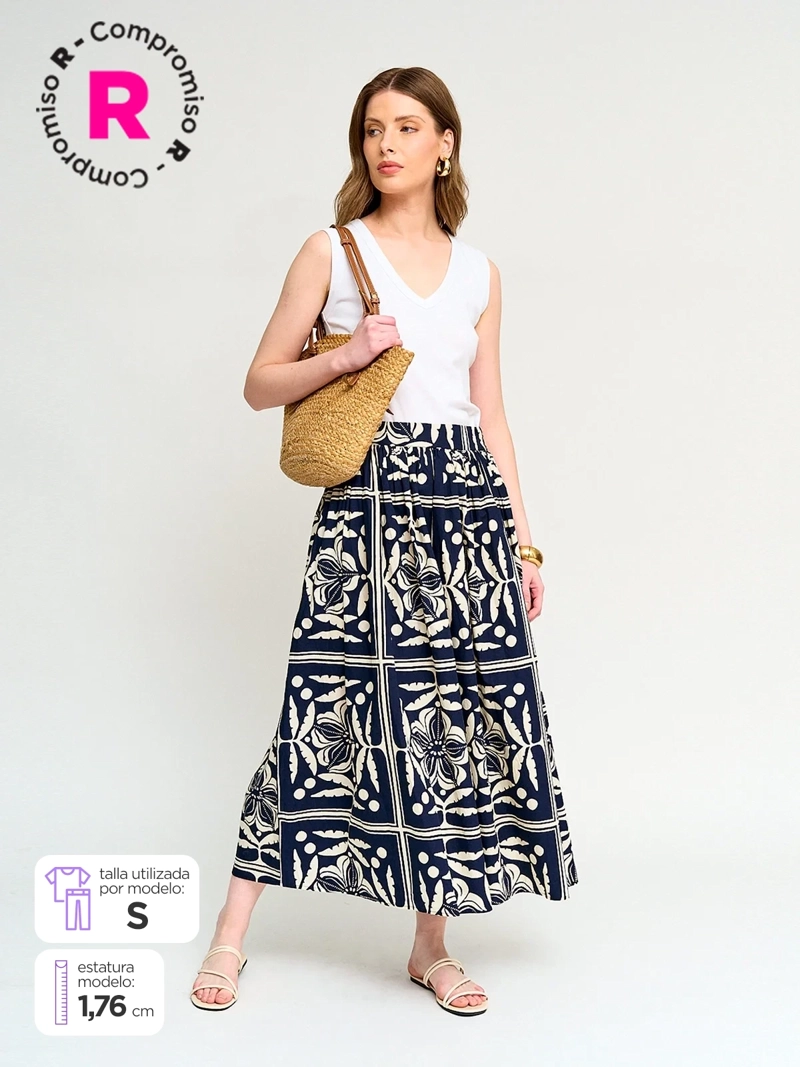 FALDA MUJER MARQUIS ALGODÓN ESTAMPADA - 1
