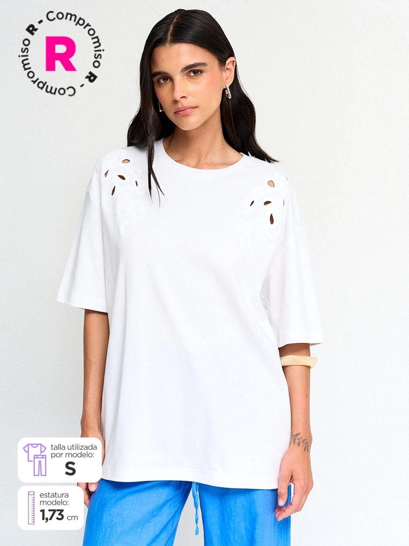POLERA MUJER MARQUIS ALGODÓN MARQUIS BORDADO - 1