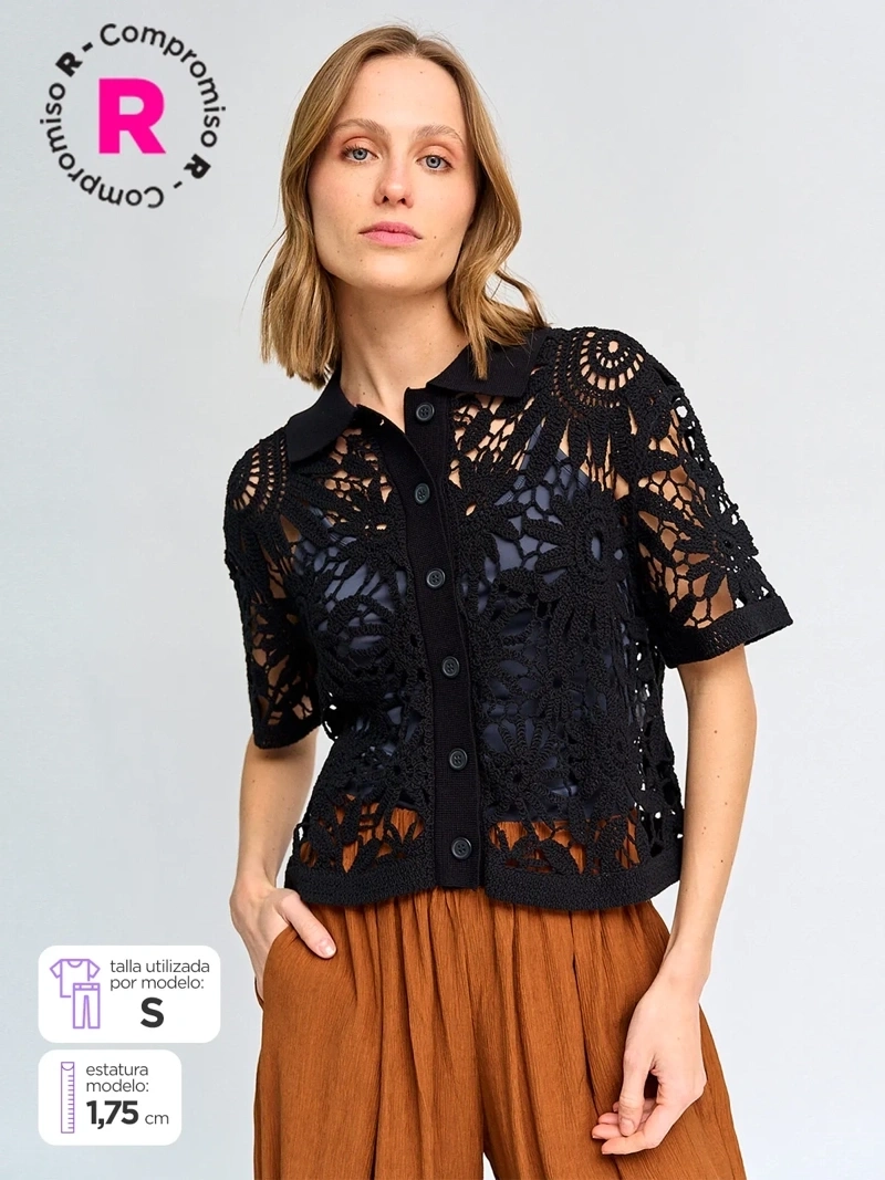 SWEATER MUJER MARQUIS ALGODÓN CROCHET - 1