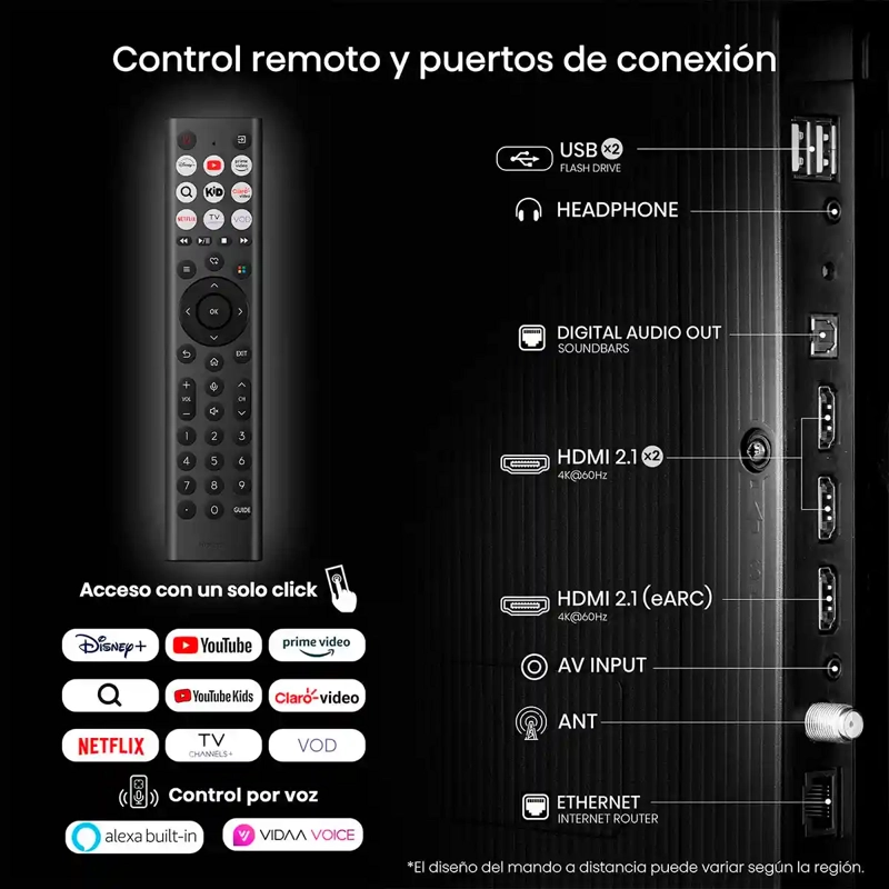 SMART TV HISENSE QLED 4K UHD 55” 55Q6QV - 6