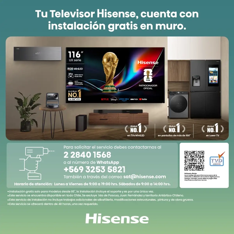SMART TV HISENSE MINI LED 4K UHD 85” 85U8QG - 12