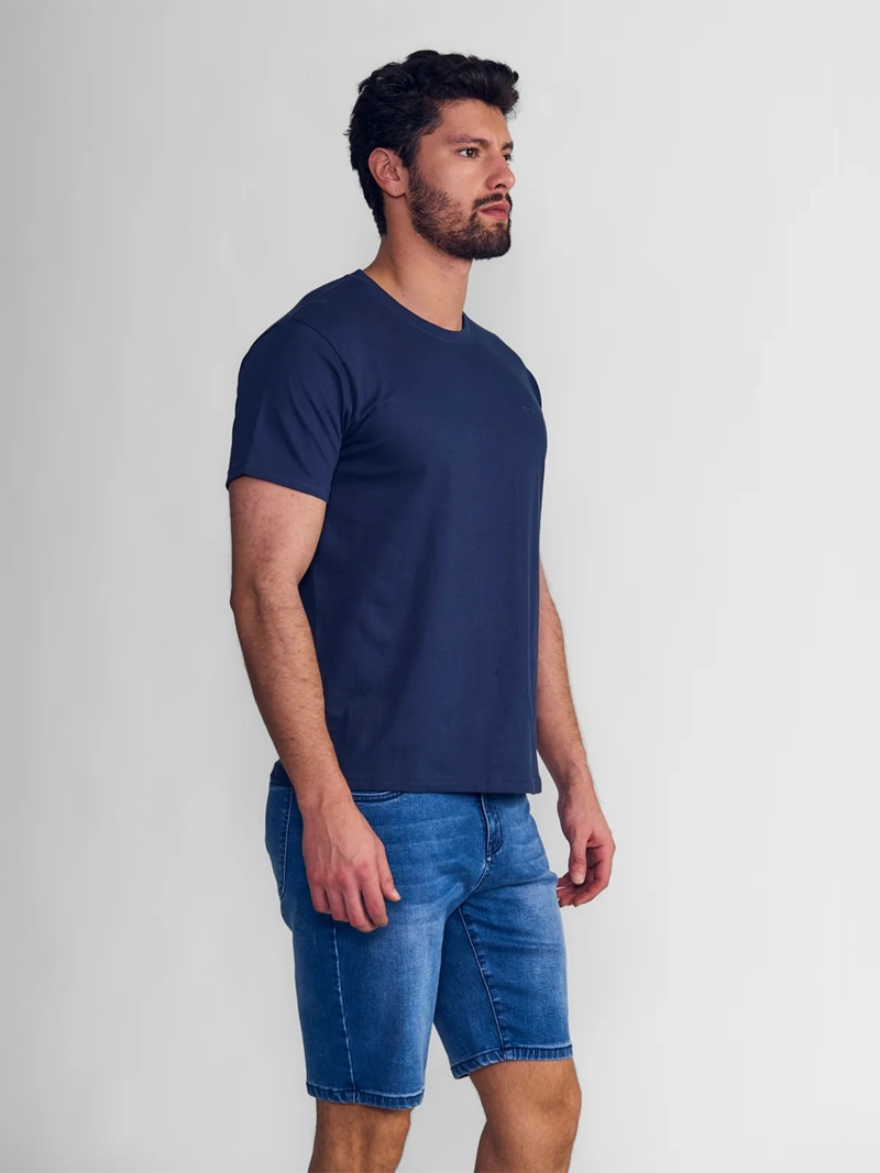 POLERA MANGA CORTA HOMBRE ELLUS AZUL MARINO - 3
