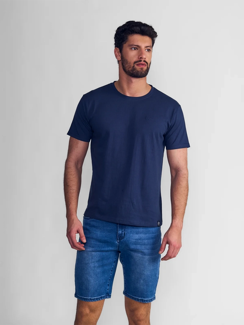 POLERA MANGA CORTA HOMBRE ELLUS AZUL MARINO - 1