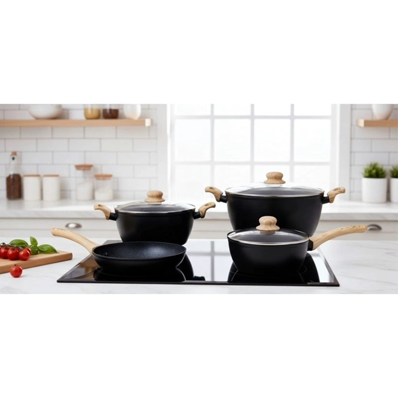 BATERÍA DE COCINA LOVEN BRUN 7 PIEZAS NEGRO - 2