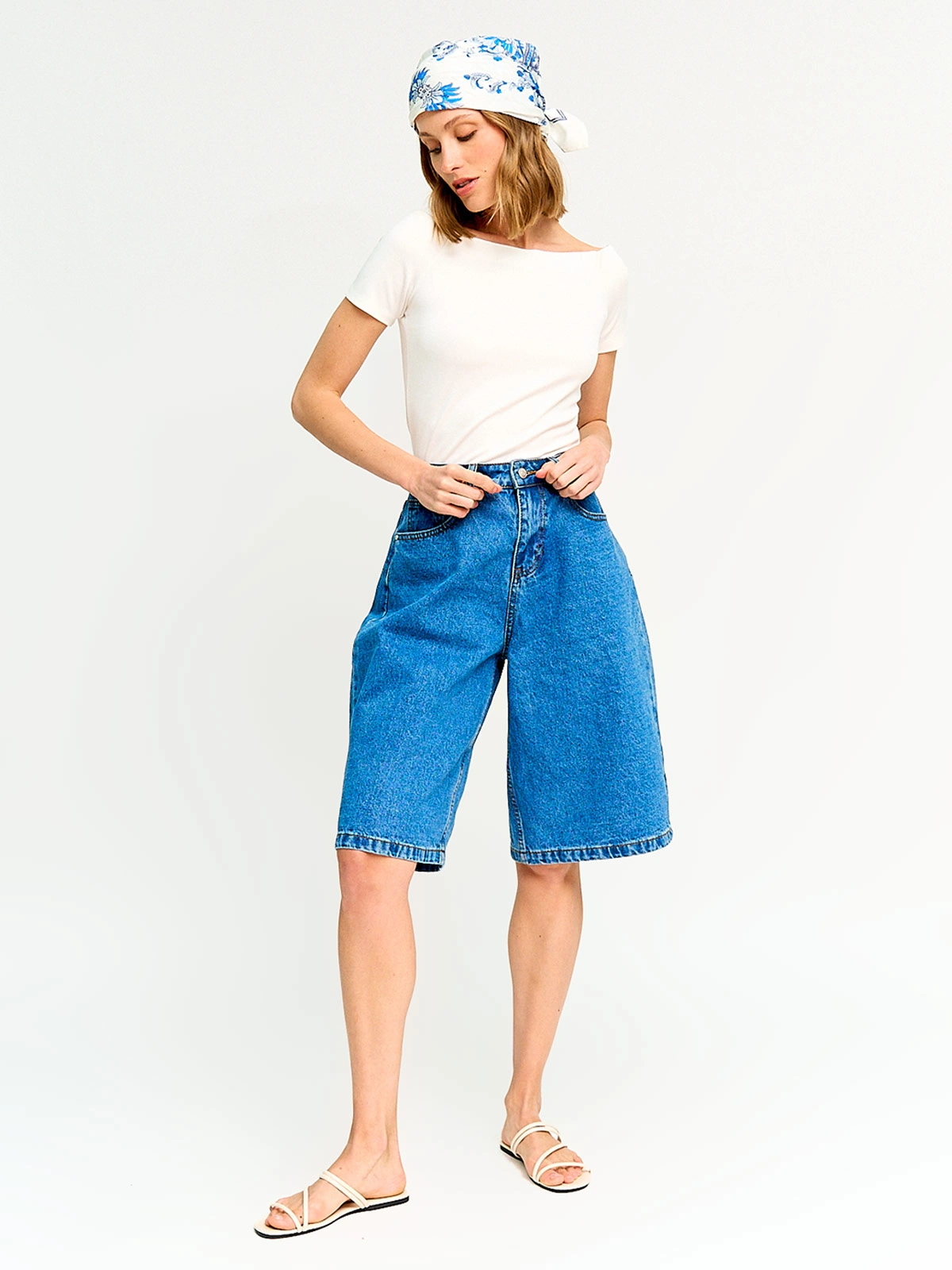 SHORT MUJER MARQUIS LARGO ALGODÓN DENIM - 4