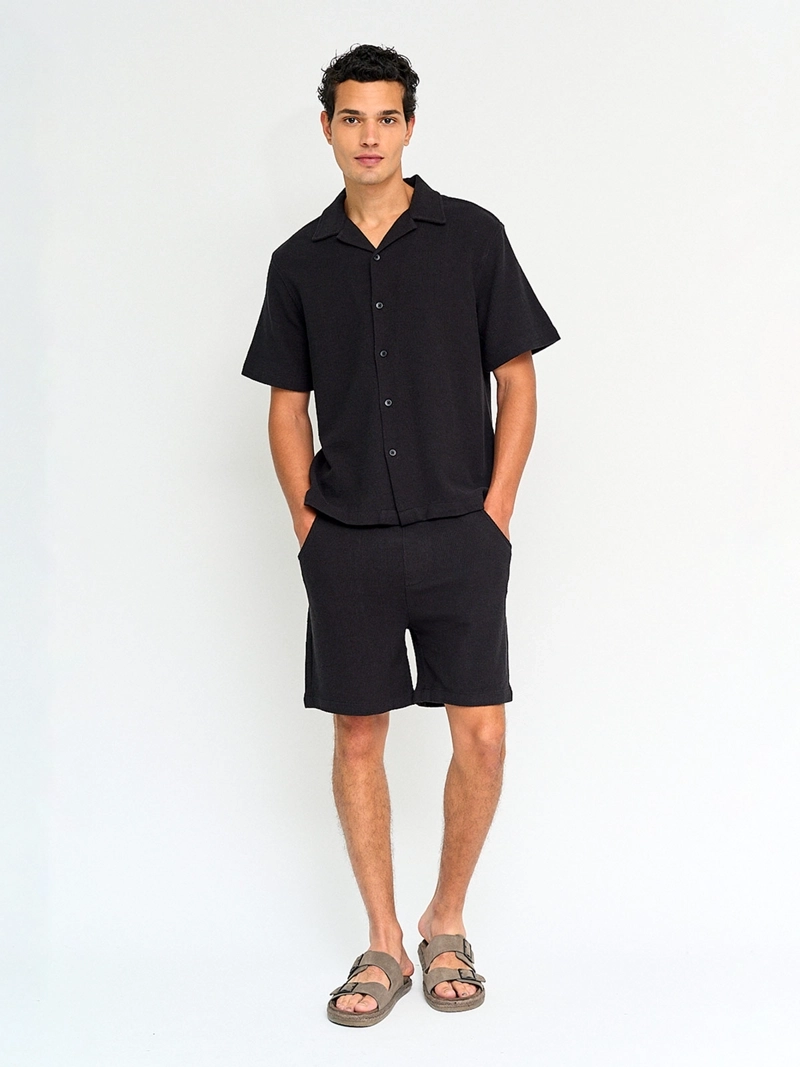 CAMISA HOMBRE INDEX ALGODÓN MANGA CORTA TEXTURAS - 4