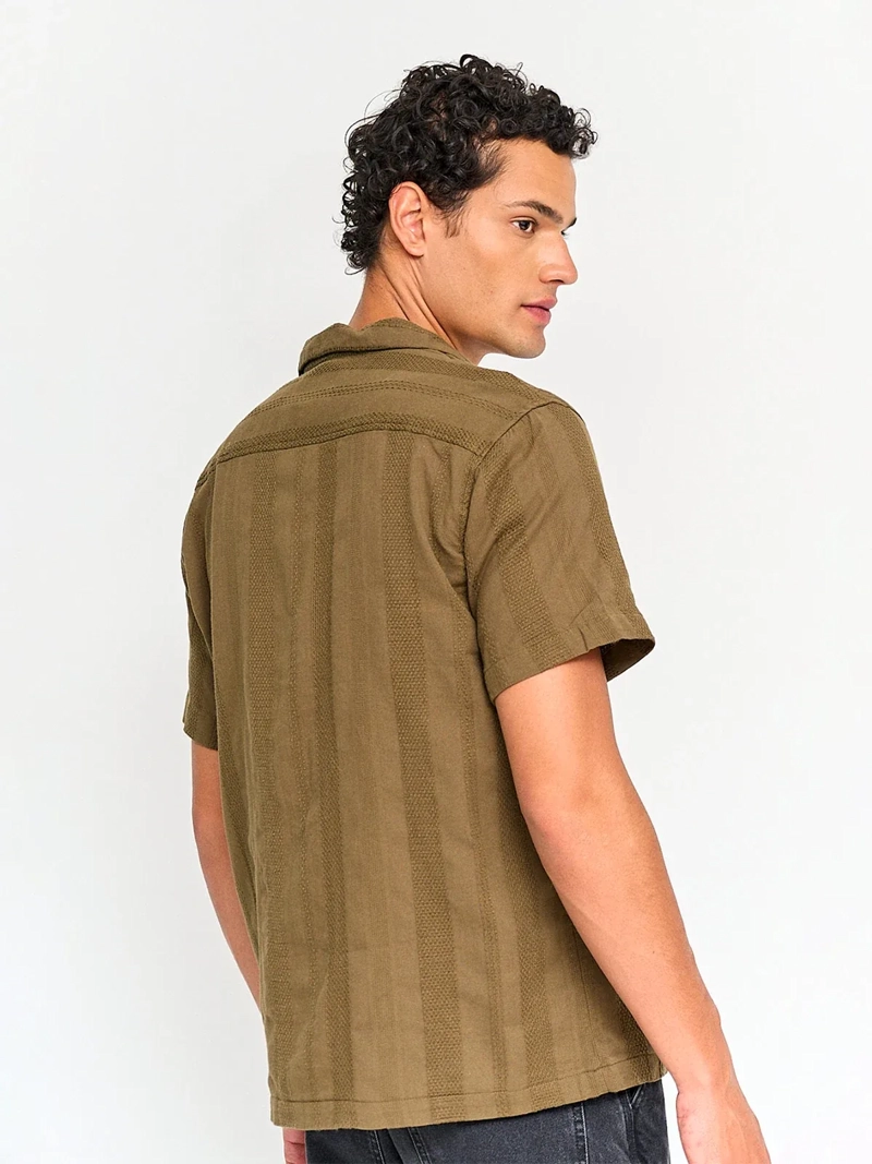 CAMISA HOMBRE INDEX ALGODÓN MANGA CORTA TEXTURA - 2