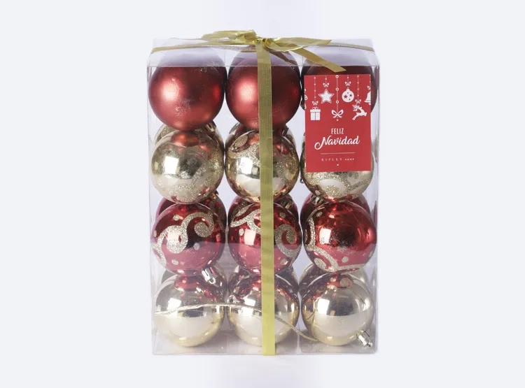 SET X24 ADORNO NAVIDEÑO RIPLEY HOME BOLAS 6 CM - 1