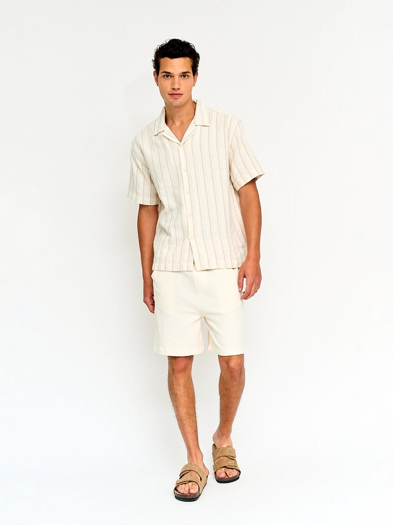 CAMISA HOMBRE INDEX ALGODÓN MANGA CORTA TEJIDA LÍNEAS - 4