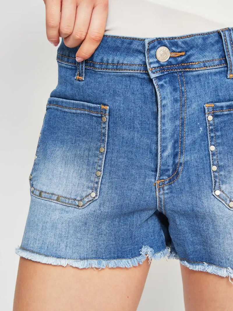 SHORT MUJER INDEX ALGODÓN TACHAS BOLSILLO - 4