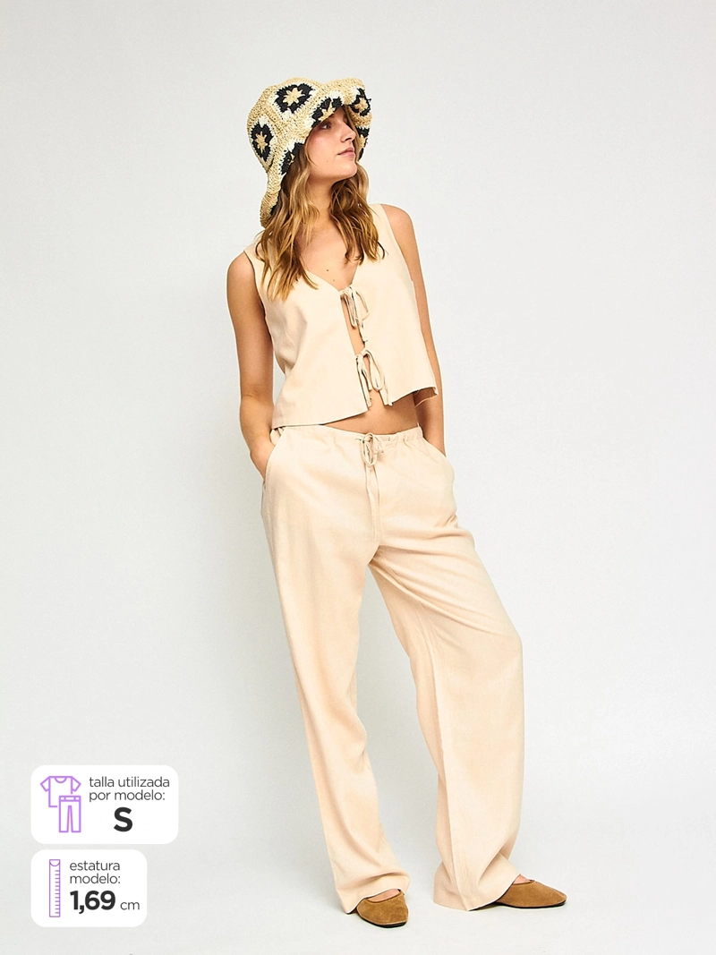 PANTALÓN MUJER INDEX LINO FLUIDO - 1