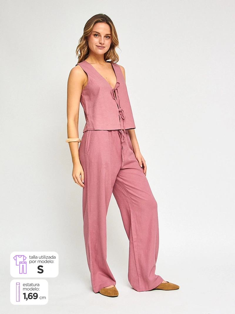 PANTALÓN MUJER INDEX LINO FLUIDO