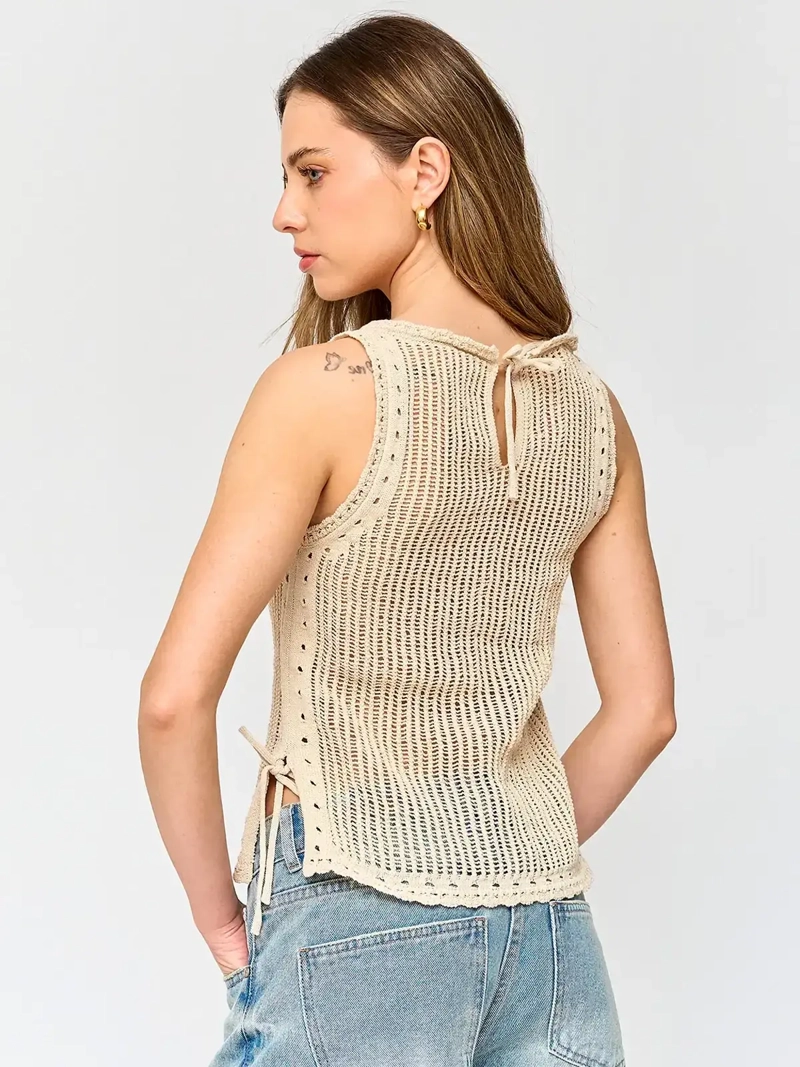 POLERA MUJER INDEX ALGODÓN SIN MANGAS TEJIDA - 3