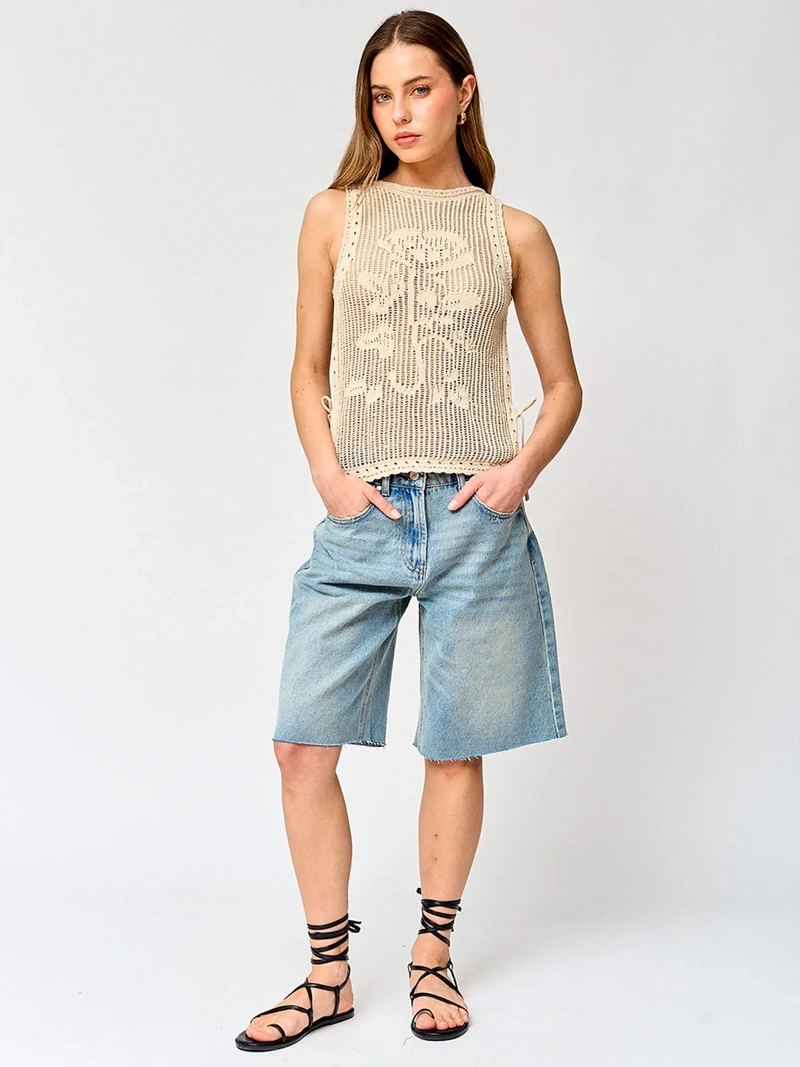 POLERA MUJER INDEX ALGODÓN SIN MANGAS TEJIDA - 5