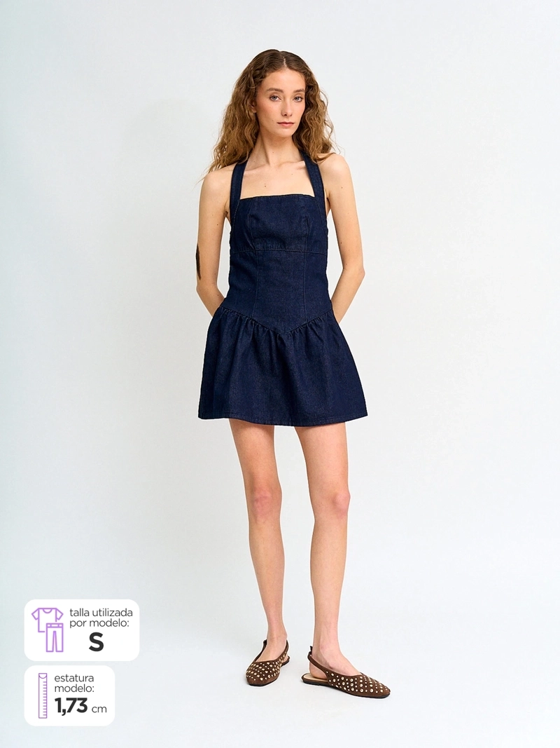 VESTIDO MUJER INDEX ALGODÓN CORTO DENIM - 2