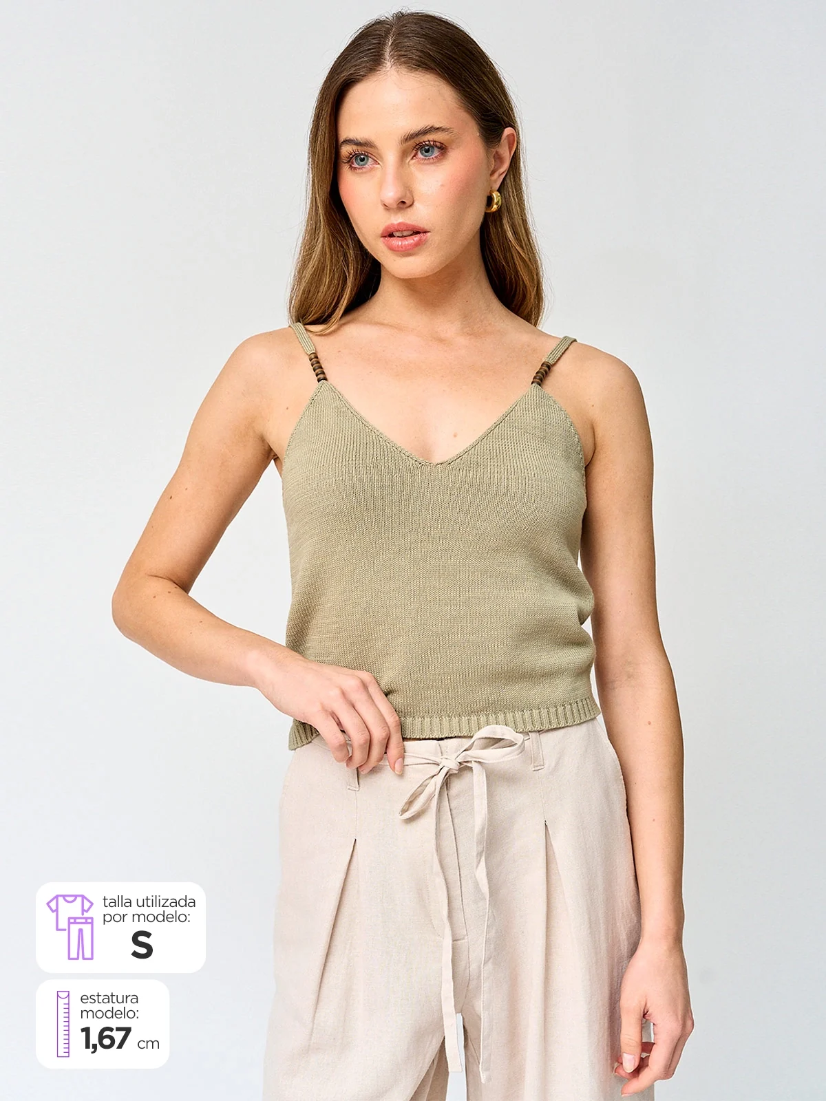 POLERA MUJER INDEX ALGODÓN SIN MANGAS MOSTACILLAS - 1