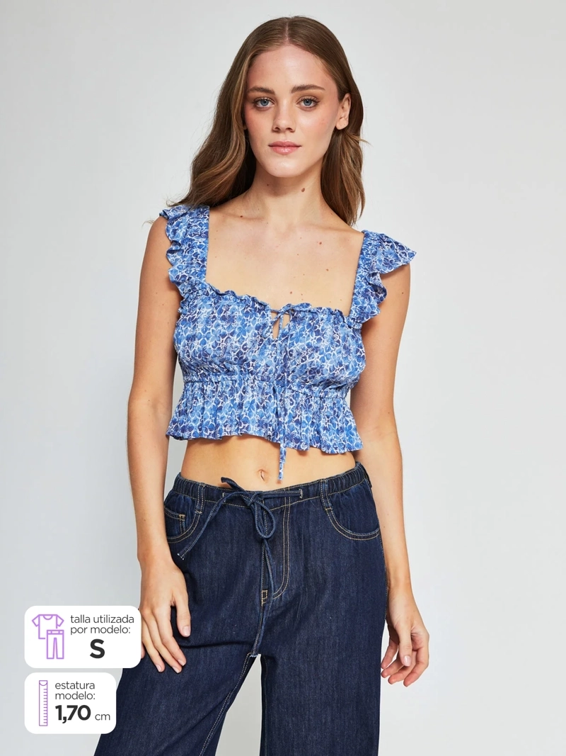 BLUSA MUJER INDEX SIN MANGAS PRINT - 1