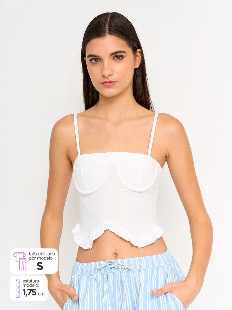 BLUSA MUJER INDEX ALGODÓN TIPO CORSET - 1