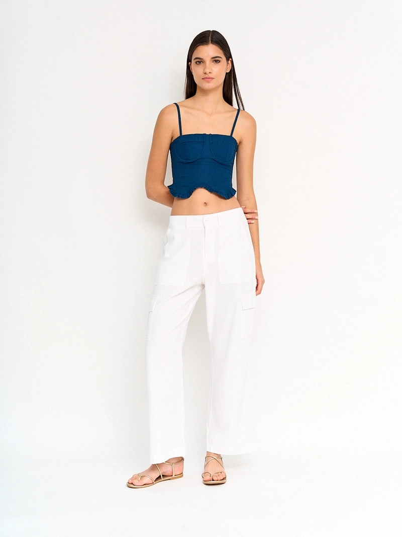 BLUSA MUJER INDEX ALGODÓN TIPO CORSET - 4