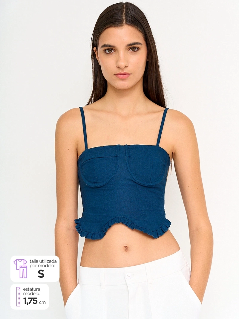 BLUSA MUJER INDEX ALGODÓN TIPO CORSET - 1