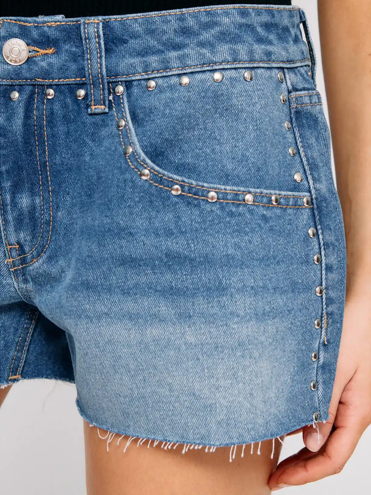 SHORT MUJER INDEX ALGODÓN DENIM TACHAS - 4