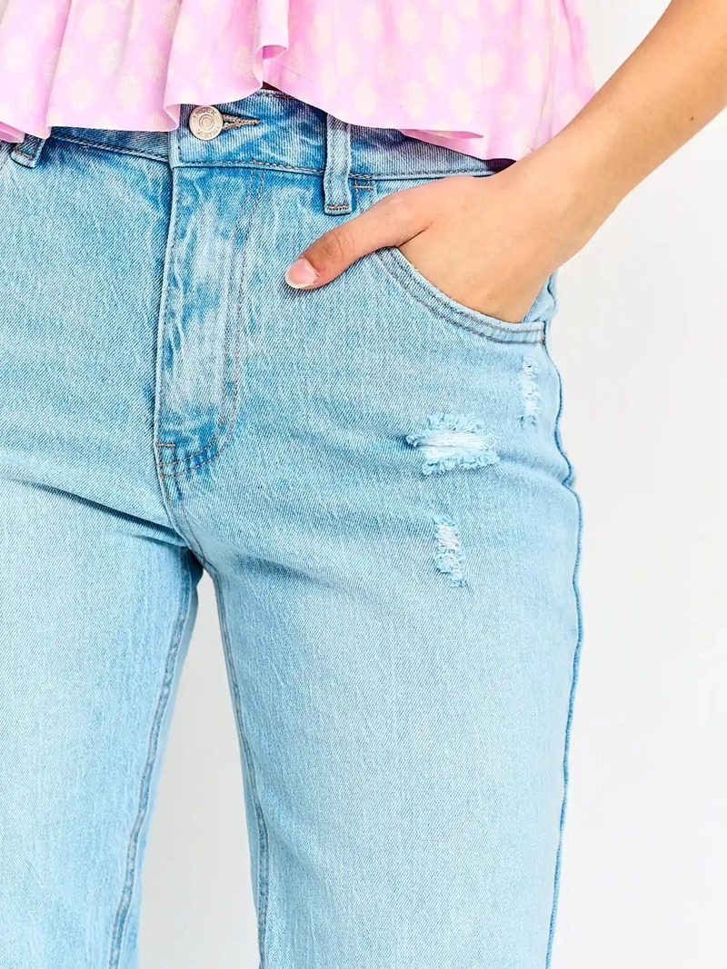 JEANS MUJER INDEX ALGODÓN FLARE ROTURA - 4