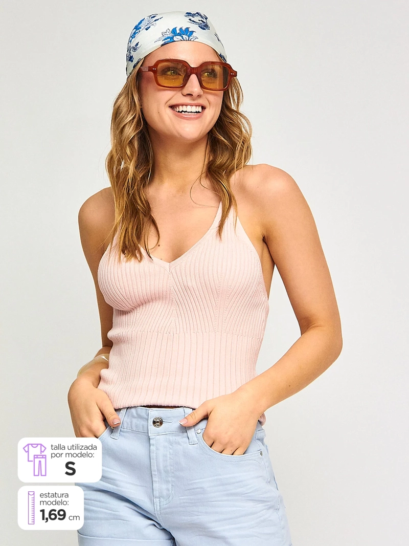 POLERA MUJER INDEX SIN MANGAS TEJIDO - 1
