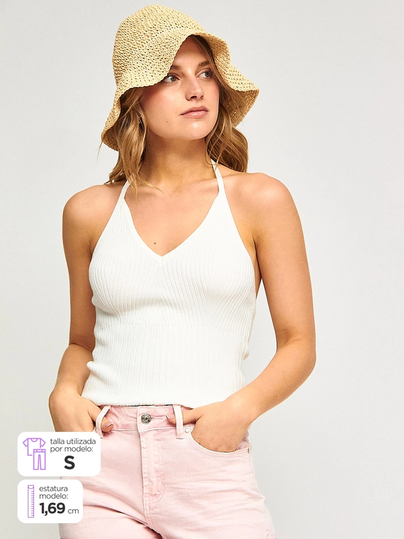 POLERA MUJER INDEX SIN MANGAS TEJIDO - 1