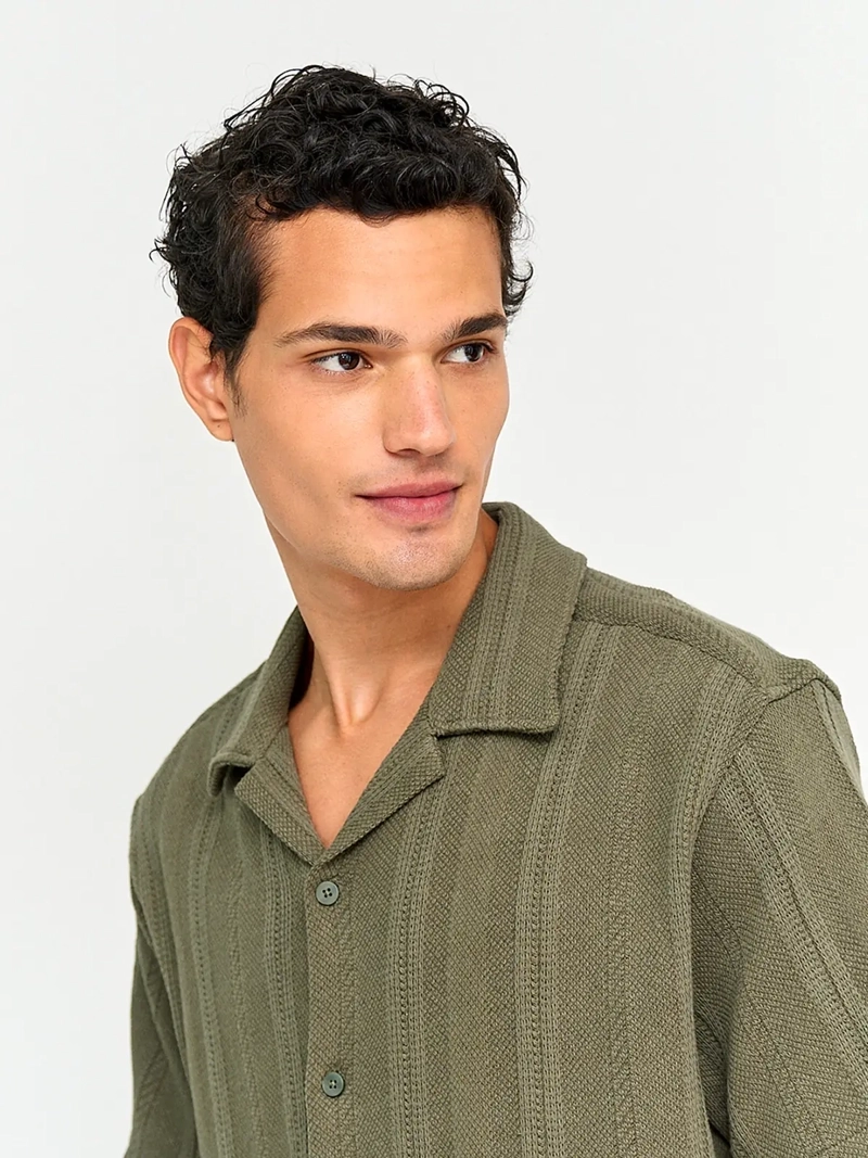 CAMISA HOMBRE INDEX ALGODÓN MANGA CORTA TEJIDO - 3