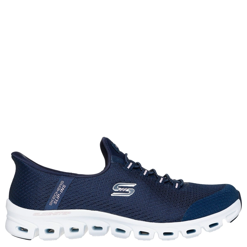 ZAPATILLAS MUJER SKECHERS CASUAL AZUL MARINO SLIP-INS GLIDE-STEP - 1