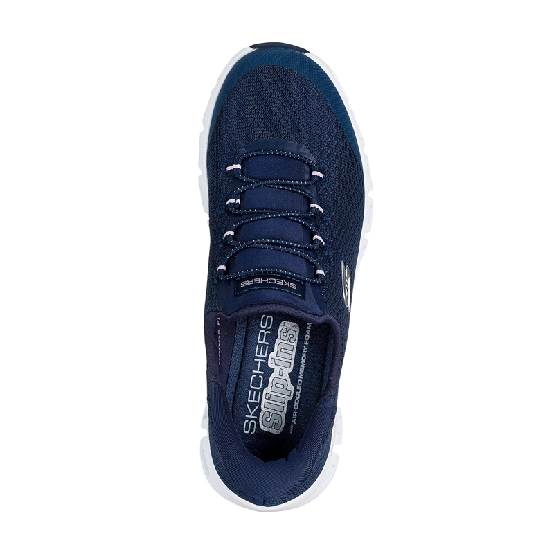 ZAPATILLAS MUJER SKECHERS CASUAL AZUL MARINO SLIP-INS GLIDE-STEP - 4