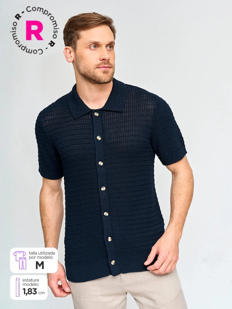 SWEATER HOMBRE MARQUIS ALGODÓN CUELLO CAMISERO - 1