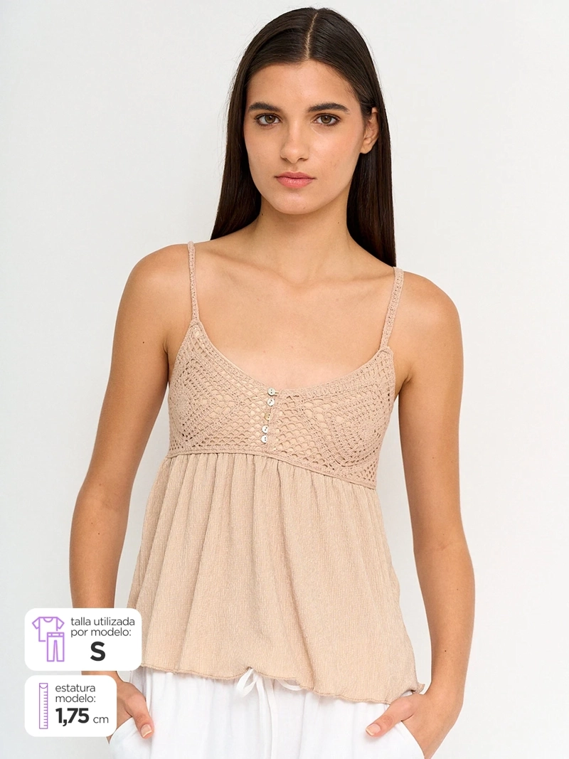 POLERA MUJER INDEX SIN MANGAS TEJIDO - 1