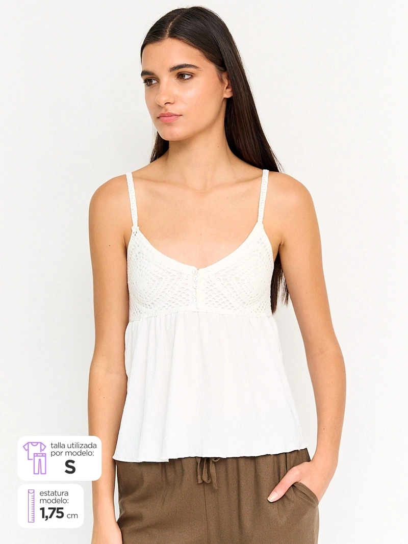 POLERA MUJER INDEX SIN MANGAS TEJIDO