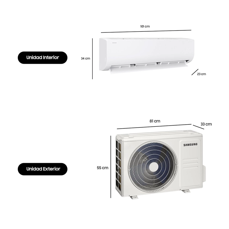 AIRE ACONDICIONADO SPLIT SAMSUNG AR40F24C0AM 24000 BTU FRÍO CALOR INVERTER - 2