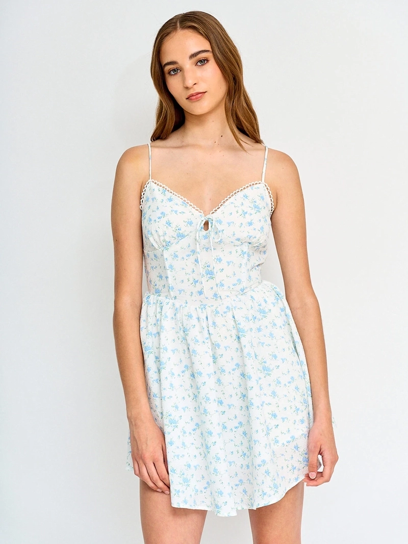 VESTIDO MUJER INDEX CORTO ESTAMPADO FLORES - 2