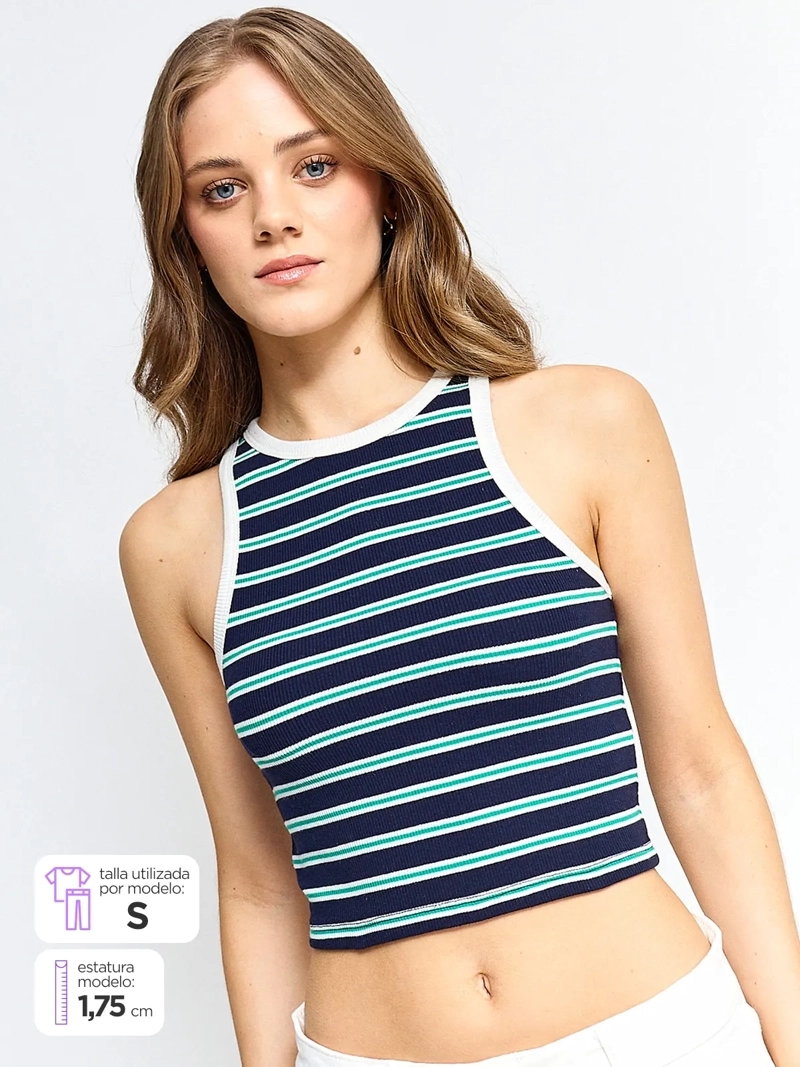 POLERA MUJER INDEX ALGODÓN SIN MANGAS BÁSICO - 1