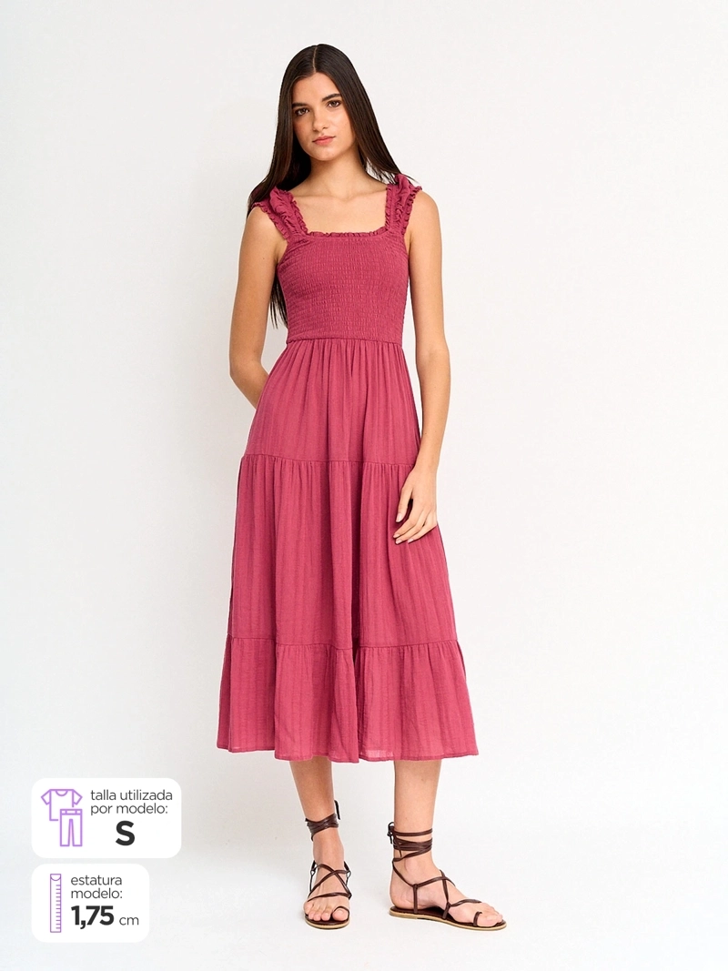 VESTIDO MUJER INDEX ALGODÓN MIDI FLUIDO - 1