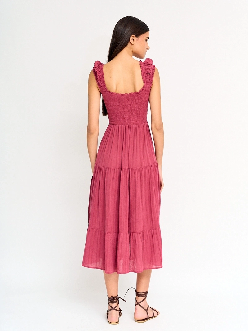 VESTIDO MUJER INDEX ALGODÓN MIDI FLUIDO - 3