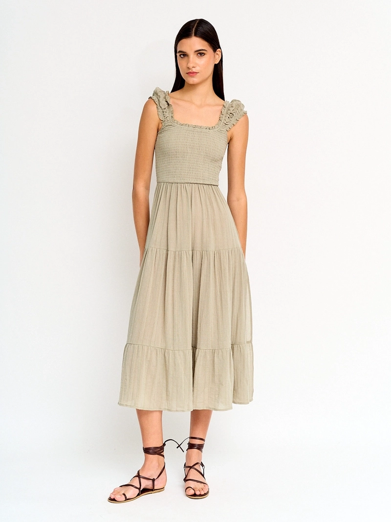 VESTIDO MUJER INDEX ALGODÓN MIDI FLUIDO - 2