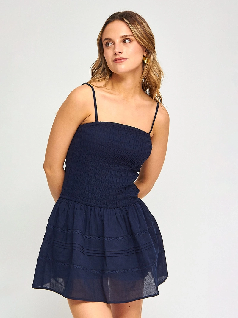 VESTIDO MUJER INDEX ALGODÓN CORTO STRAPLESS PANAL - 2