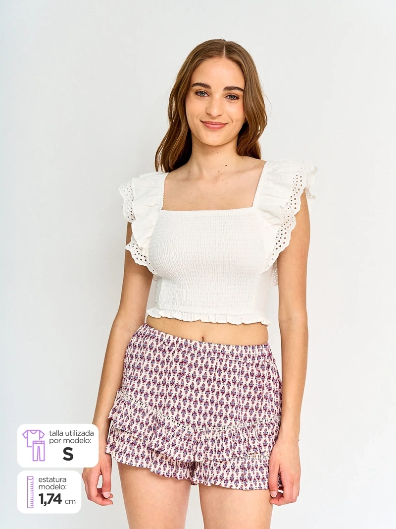 BLUSA MUJER INDEX FRUNCIDO VUELOS - 1