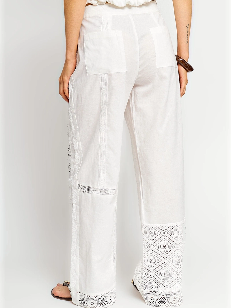 PANTALÓN MUJER INDEX ALGODÓN ENCAJE - 3