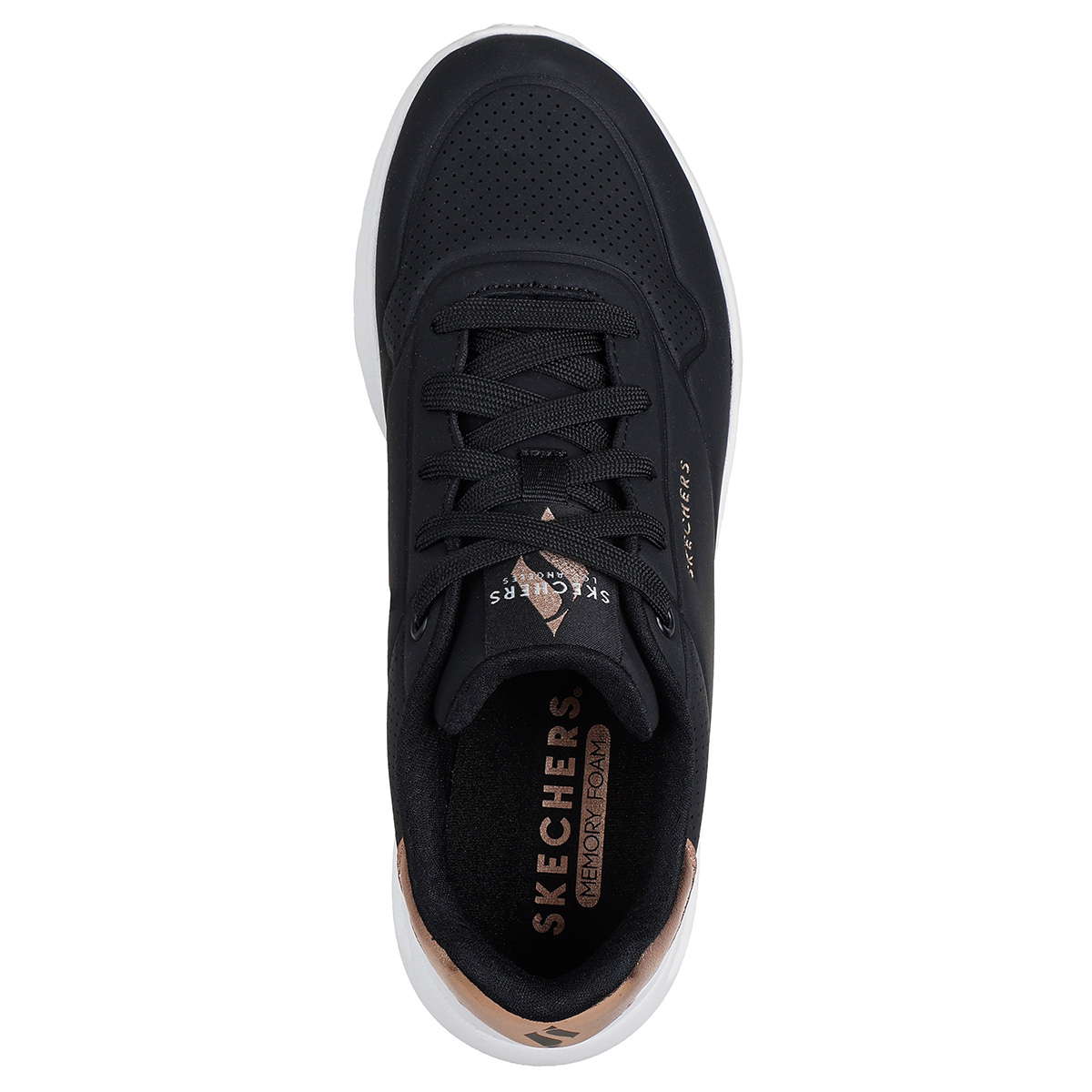 ZAPATILLAS MUJER SKECHERS CASUALES NEGRO UNO LITE - 4